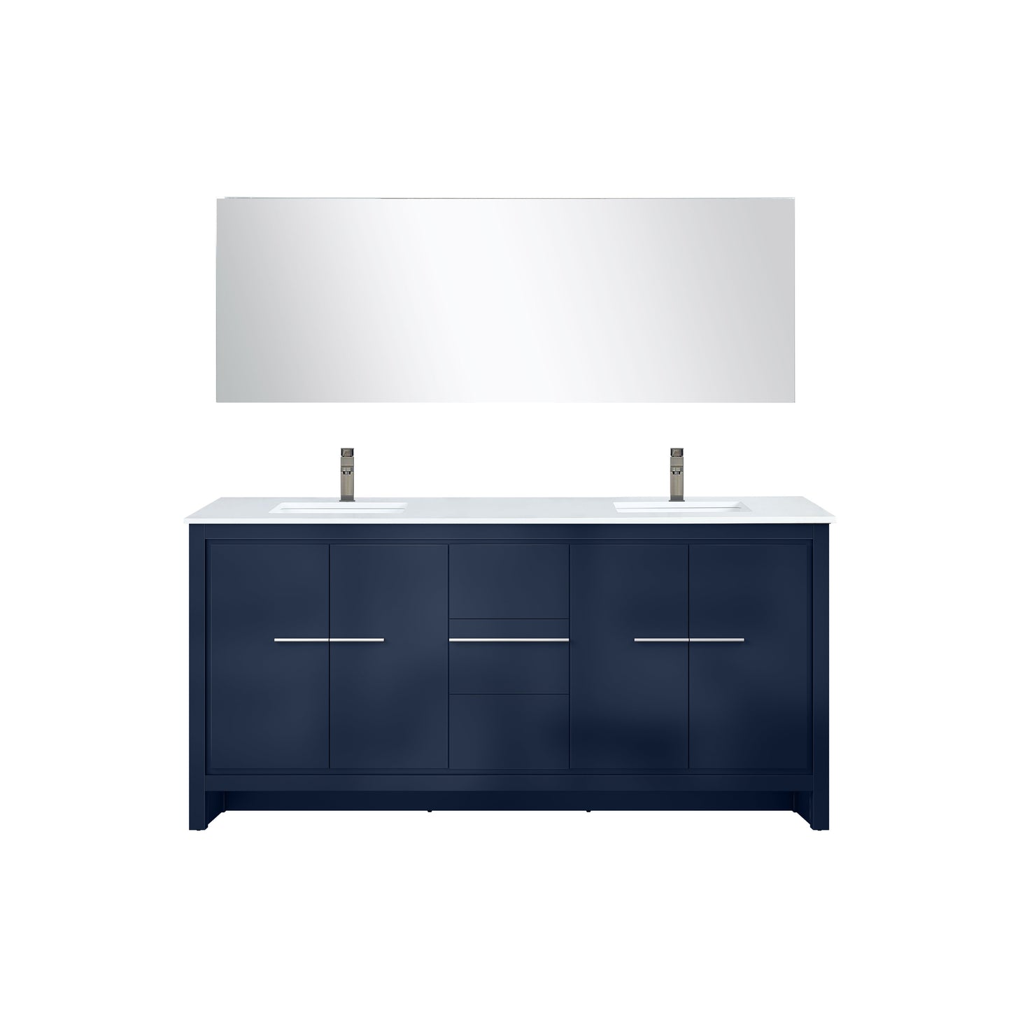 Lafarre 72 in W x 20 in D Navy Blue Double Bath Vanity