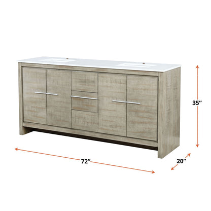 Lafarre 72 in W x 20 in D Rustic Acacia Double Bath Vanity