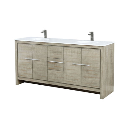 Lafarre 72 in W x 20 in D Rustic Acacia Double Bath Vanity