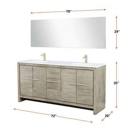 Lafarre 72 in W x 20 in D Rustic Acacia Double Bath Vanity
