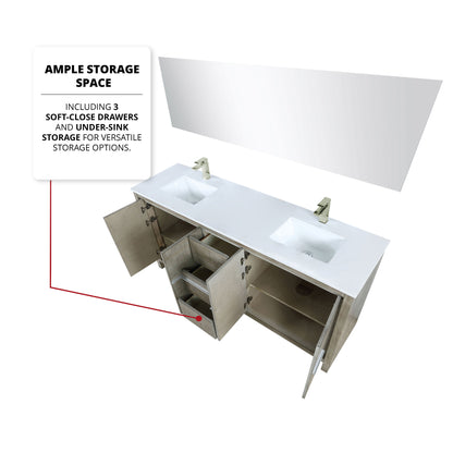 Lafarre 72 in W x 20 in D Rustic Acacia Double Bath Vanity