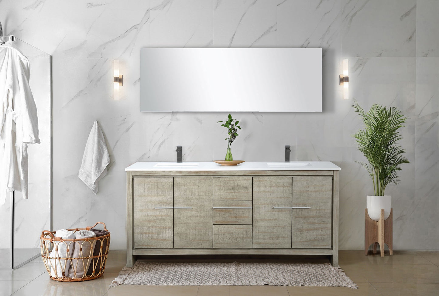 Lafarre 72 in W x 20 in D Rustic Acacia Double Bath Vanity