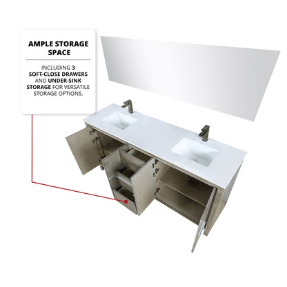 Lafarre 72 in W x 20 in D Rustic Acacia Double Bath Vanity
