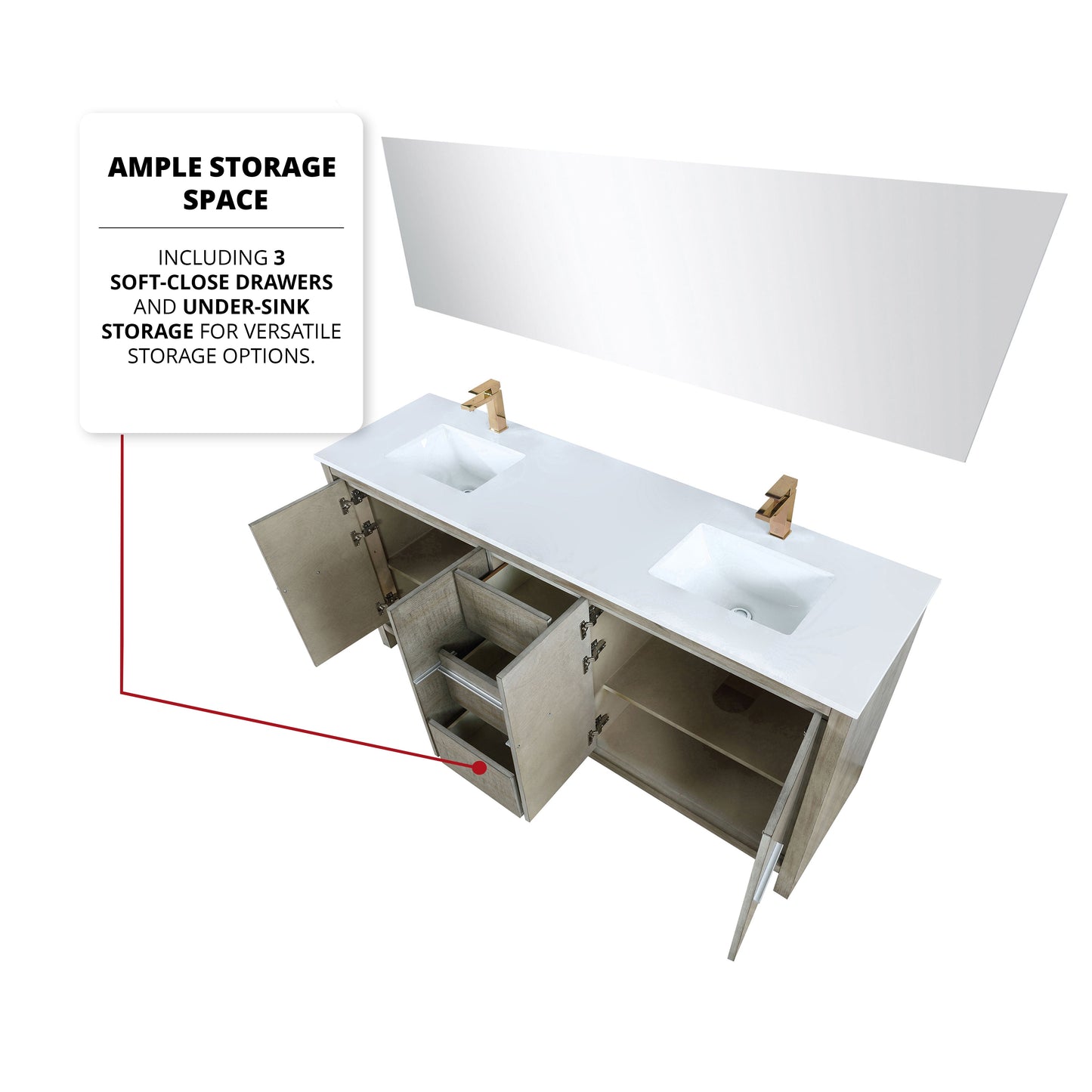 Lafarre 72 in W x 20 in D Rustic Acacia Double Bath Vanity