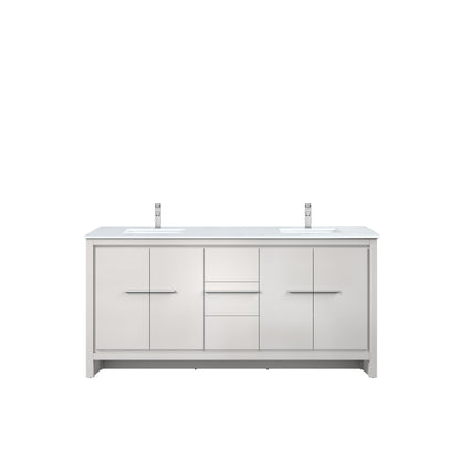 Lafarre 72 in W x 20 in D White Double Bath Vanity
