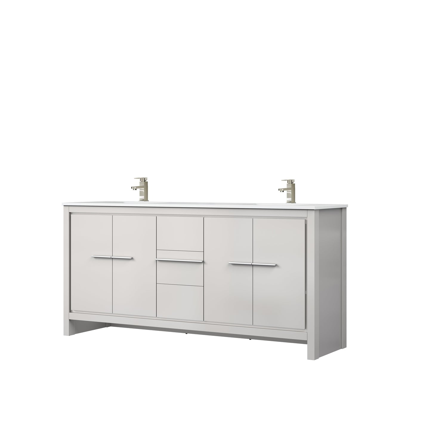 Lafarre 72 in W x 20 in D White Double Bath Vanity