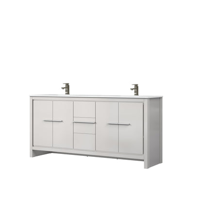 Lafarre 72 in W x 20 in D White Double Bath Vanity