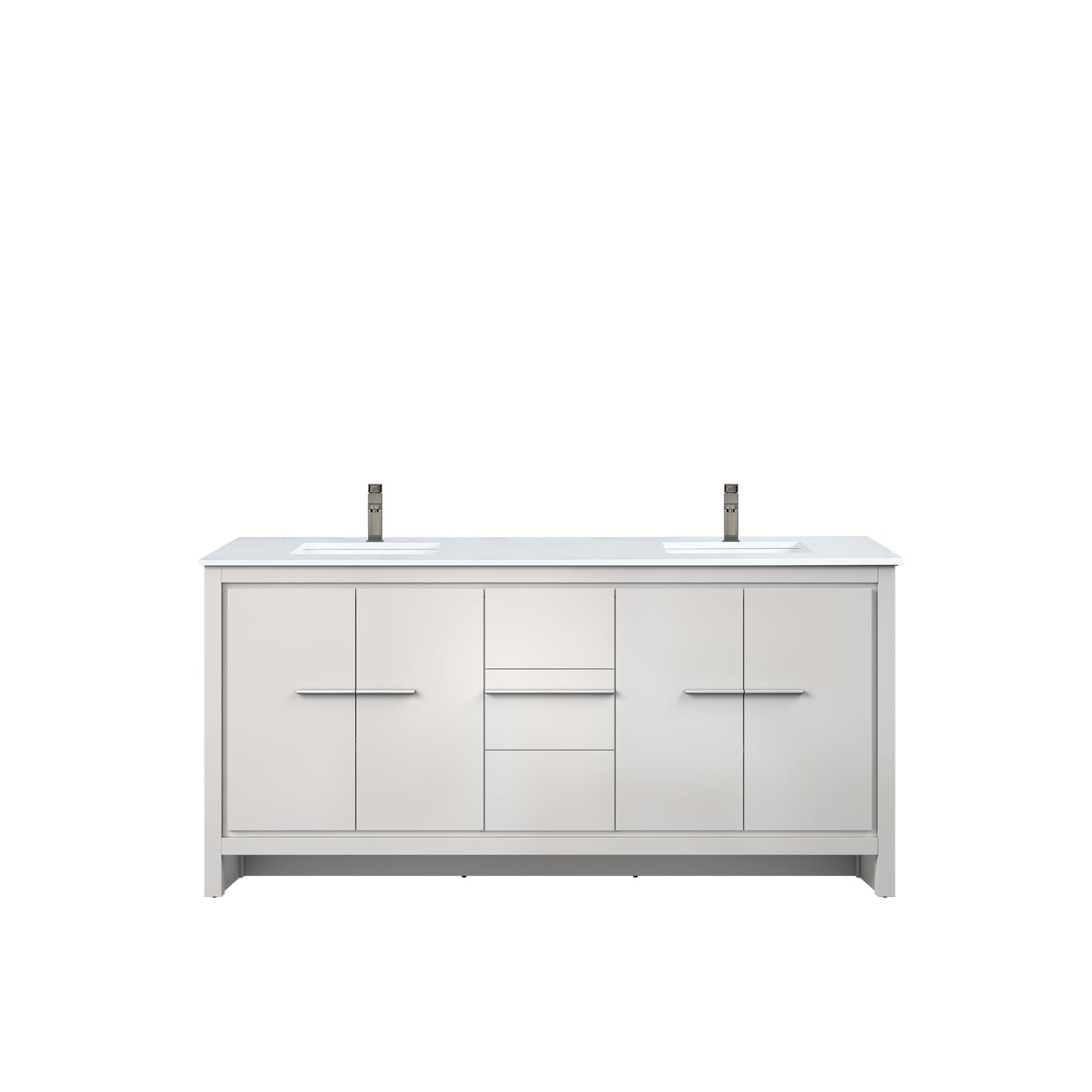 Lafarre 72 in W x 20 in D White Double Bath Vanity