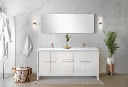 Lafarre 72 in W x 20 in D White Double Bath Vanity