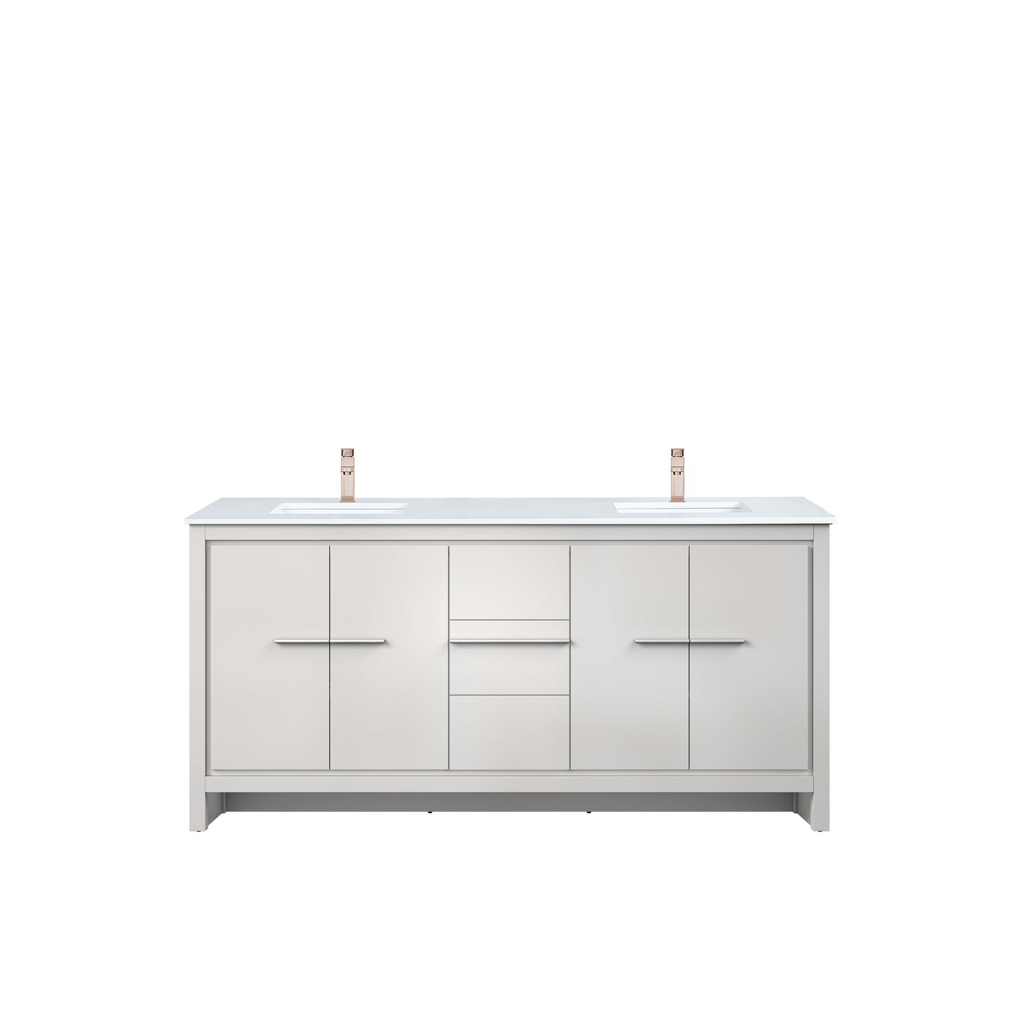 Lafarre 72 in W x 20 in D White Double Bath Vanity