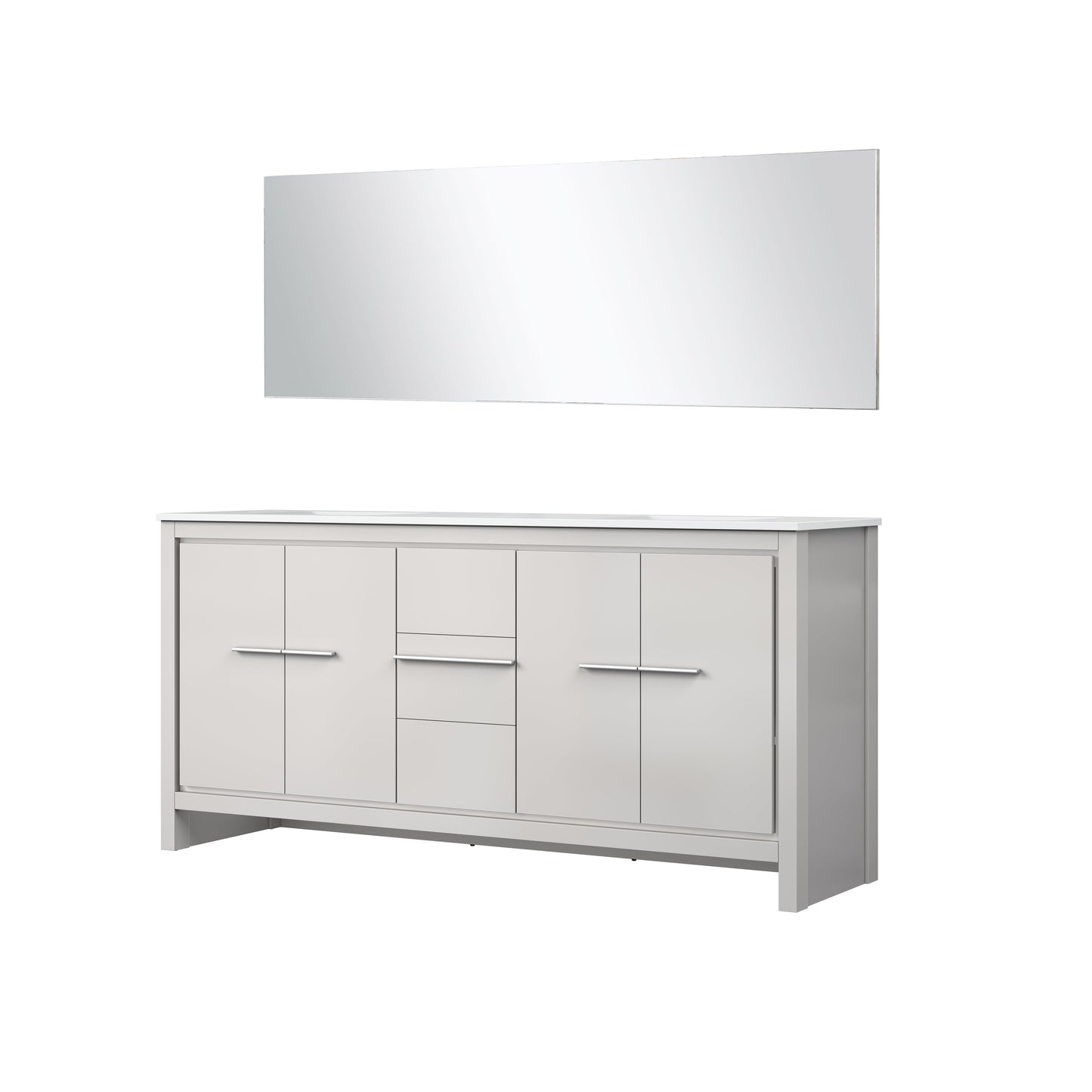 Lafarre 72 in W x 20 in D White Double Bath Vanity