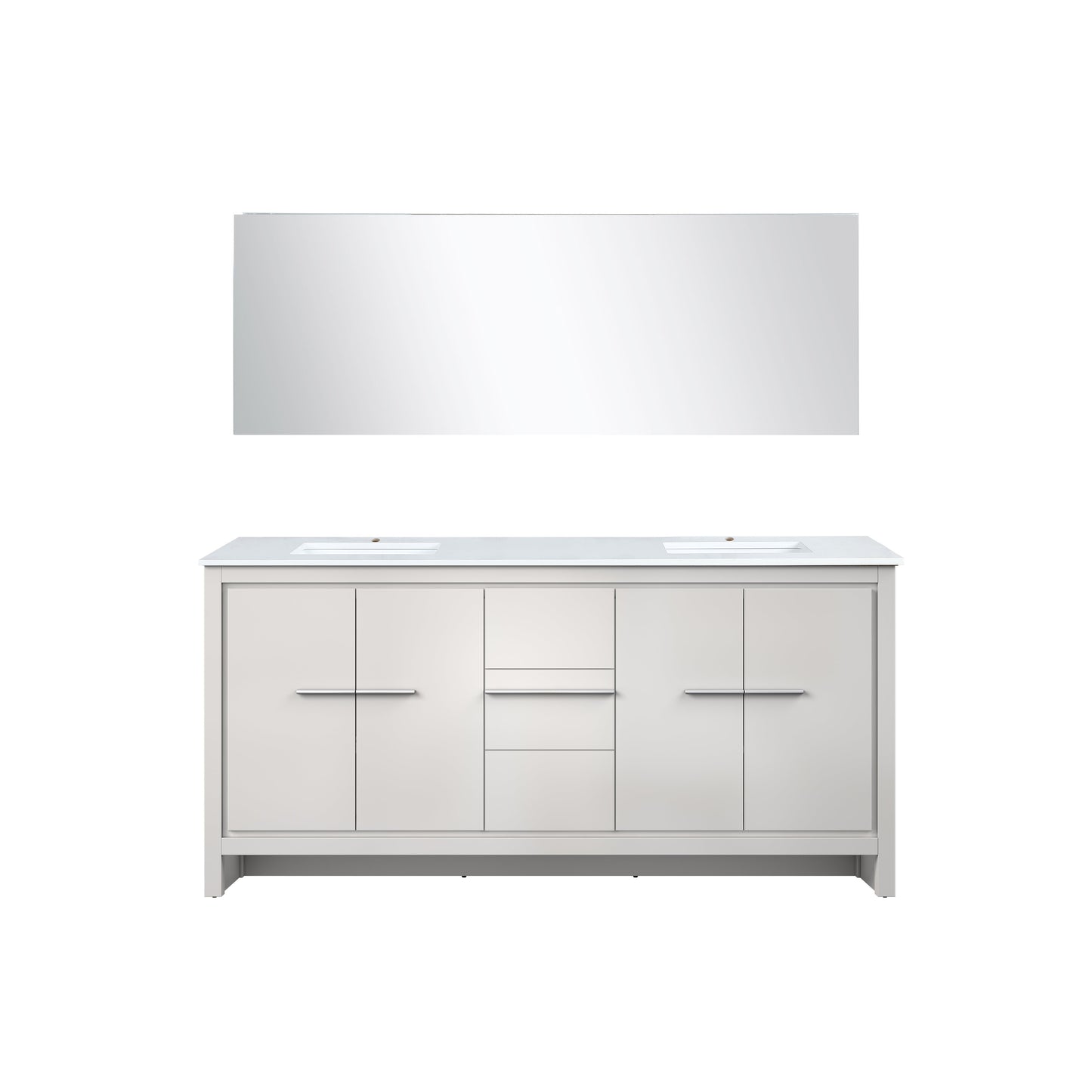 Lafarre 72 in W x 20 in D White Double Bath Vanity