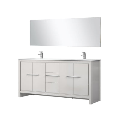 Lafarre 72 in W x 20 in D White Double Bath Vanity