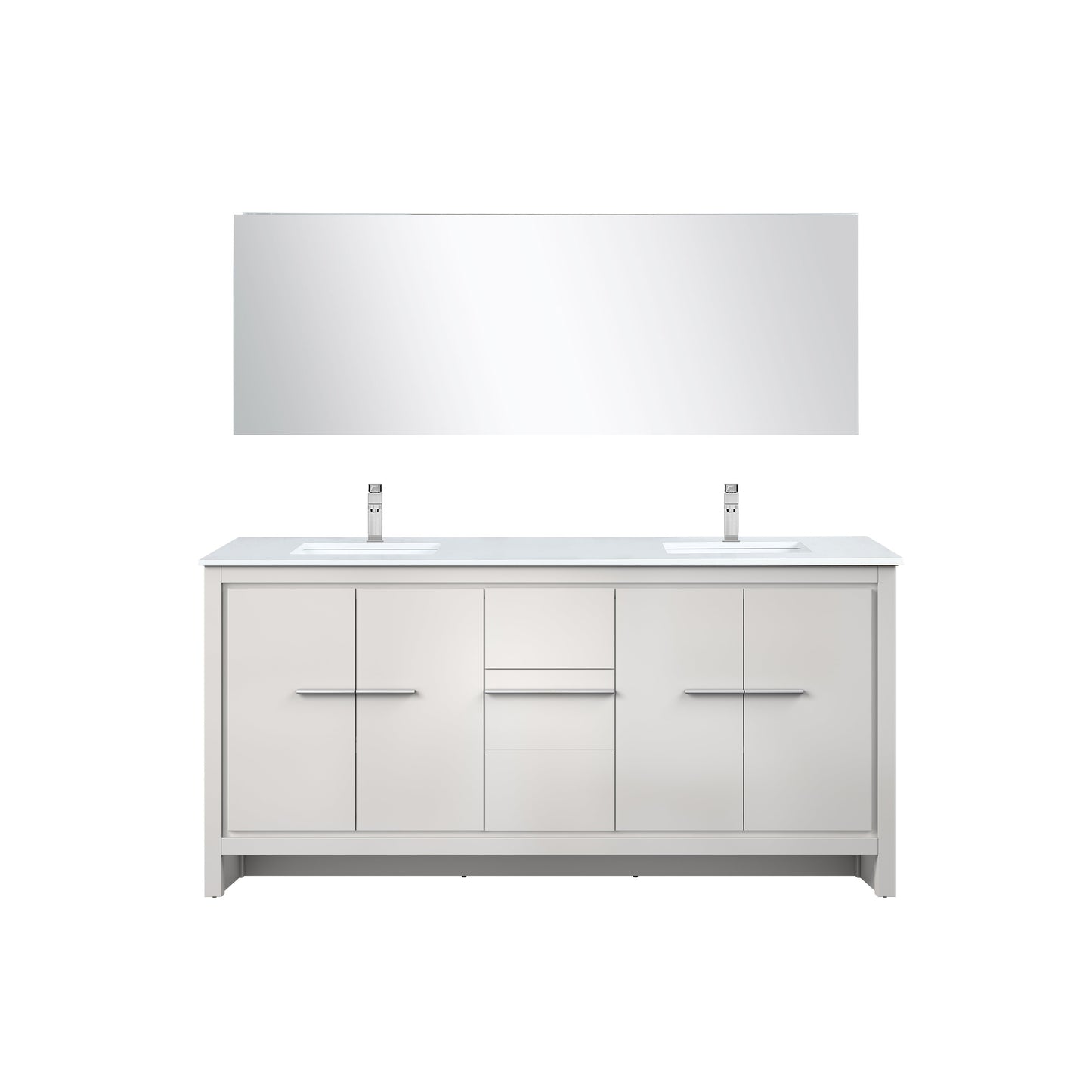 Lafarre 72 in W x 20 in D White Double Bath Vanity