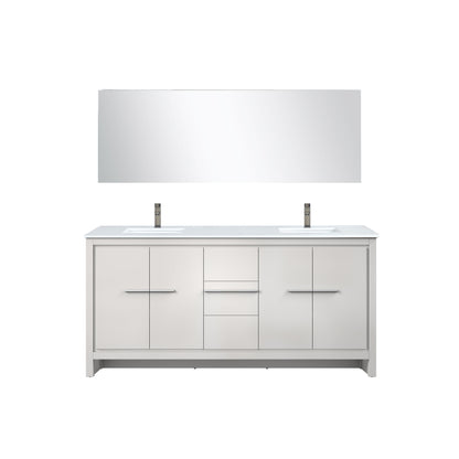 Lafarre 72 in W x 20 in D White Double Bath Vanity