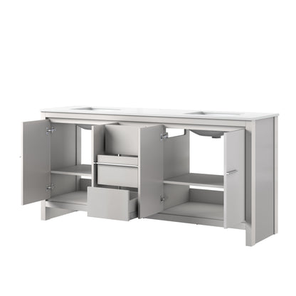 Lafarre 72 in W x 20 in D White Double Bath Vanity