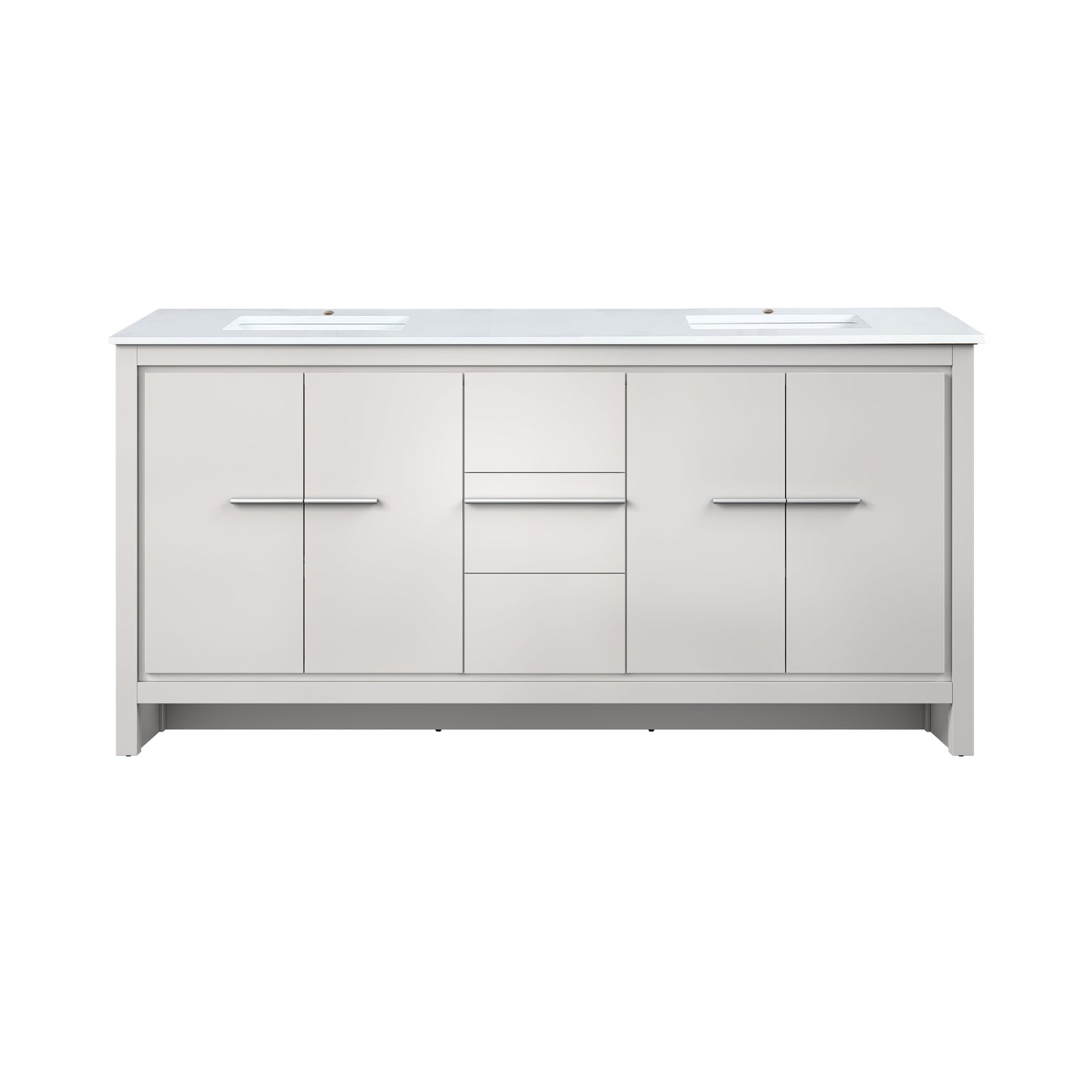 Lafarre 72 in W x 20 in D White Double Bath Vanity