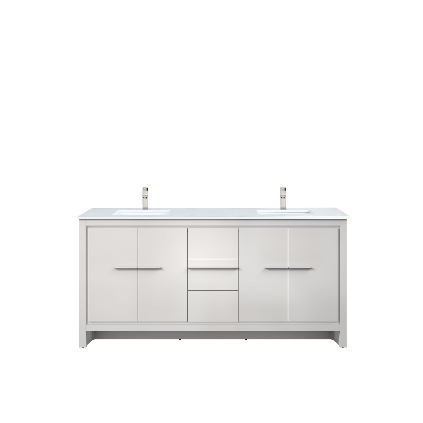 Lafarre 72 in W x 20 in D White Double Bath Vanity