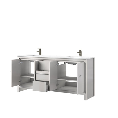 Lafarre 72 in W x 20 in D White Double Bath Vanity