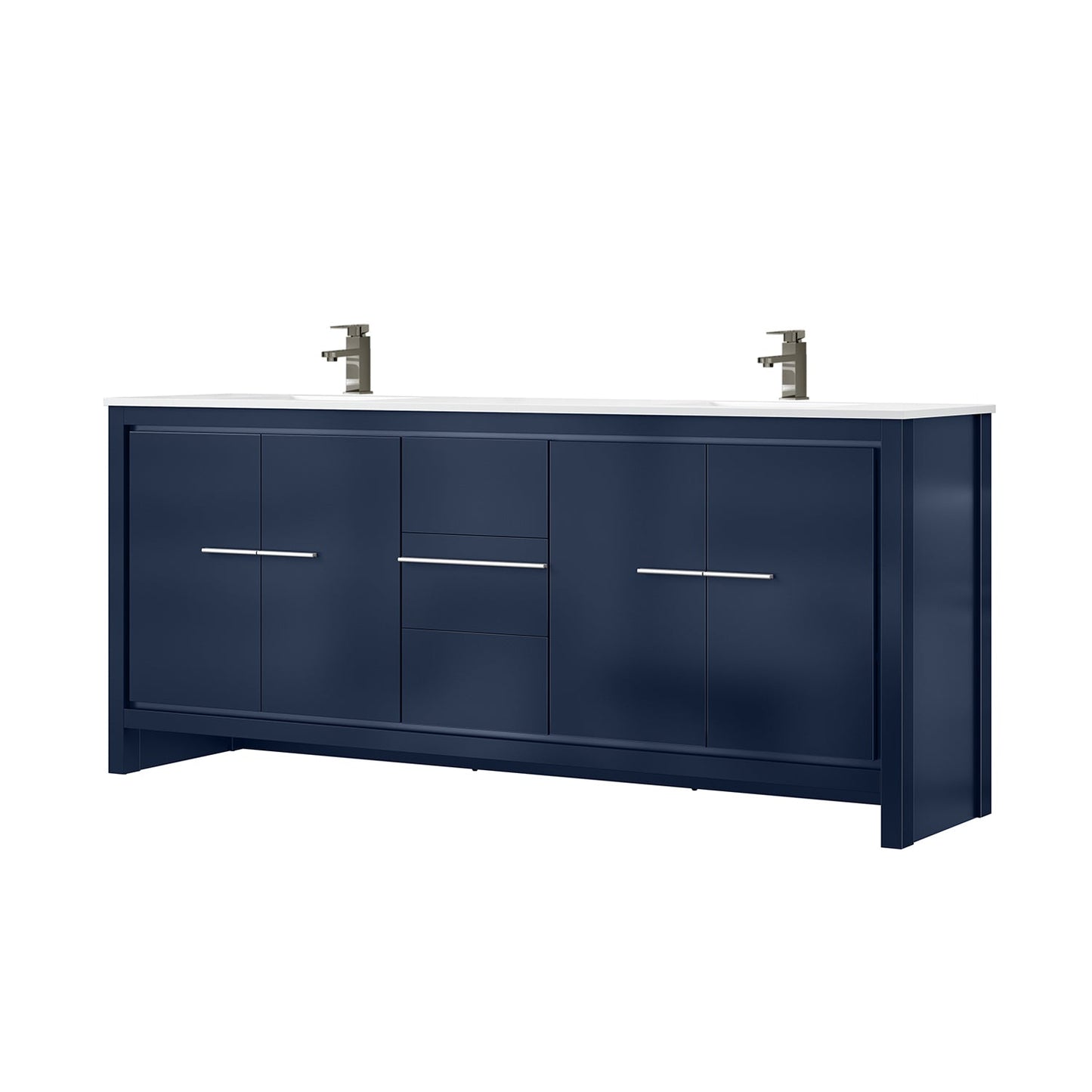 Lafarre 80 in W x 20 in D Navy Blue Double Bath Vanity