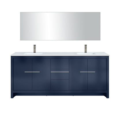 Lafarre 80 in W x 20 in D Navy Blue Double Bath Vanity