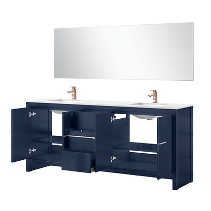 Lafarre 80 in W x 20 in D Navy Blue Double Bath Vanity