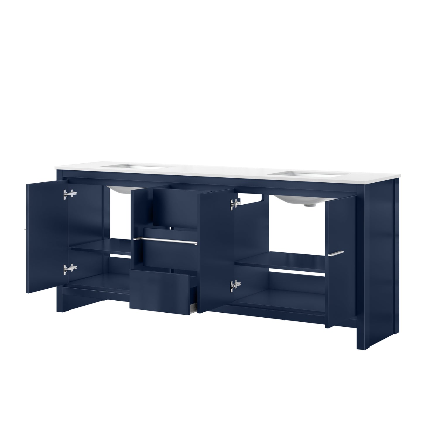 Lafarre 80 in W x 20 in D Navy Blue Double Bath Vanity