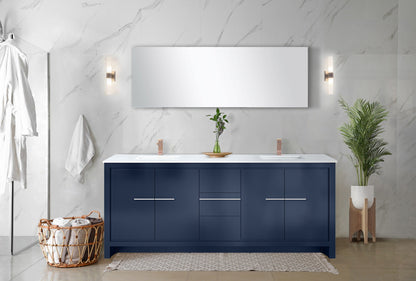Lafarre 80 in W x 20 in D Navy Blue Double Bath Vanity
