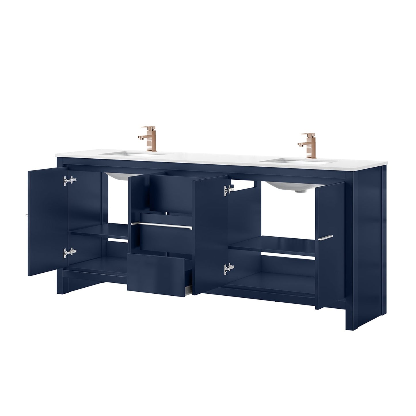Lafarre 80 in W x 20 in D Navy Blue Double Bath Vanity