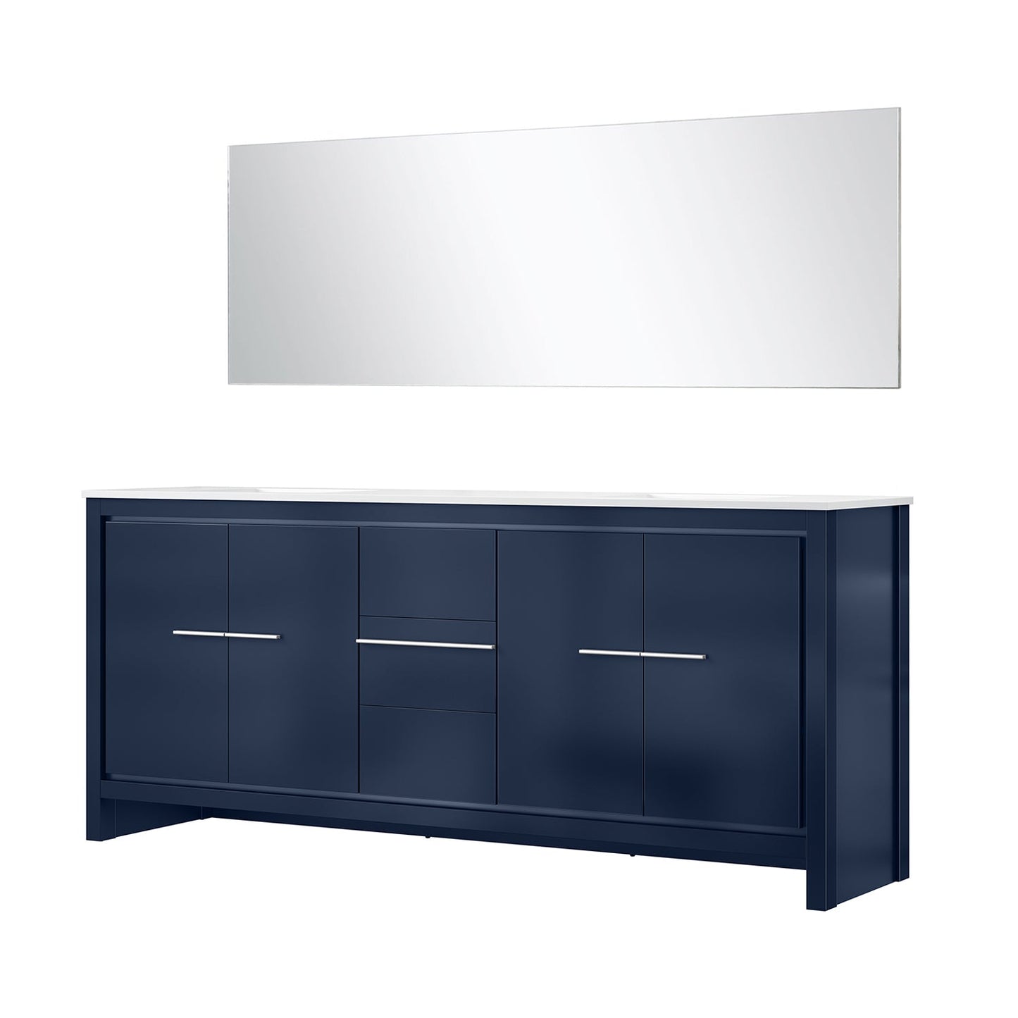 Lafarre 80 in W x 20 in D Navy Blue Double Bath Vanity