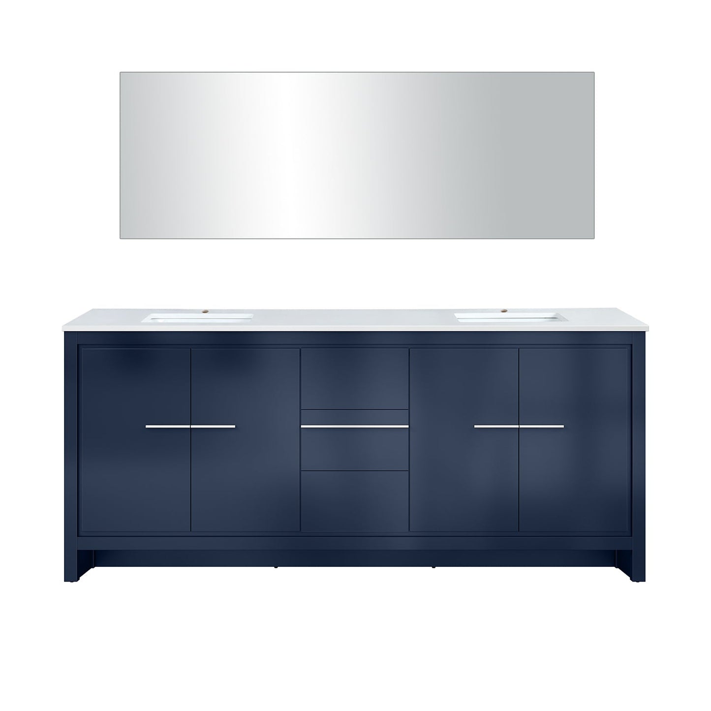 Lafarre 80 in W x 20 in D Navy Blue Double Bath Vanity