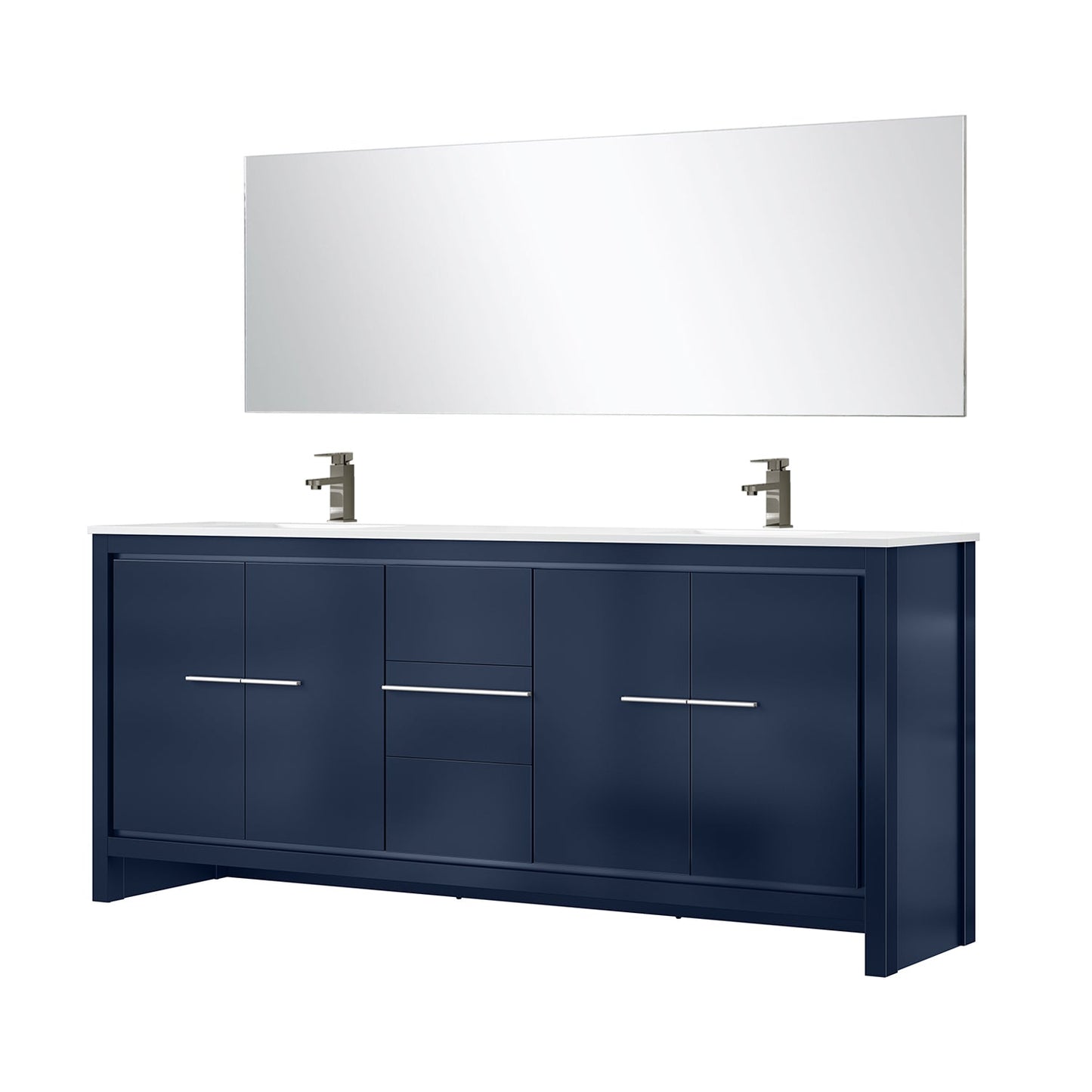 Lafarre 80 in W x 20 in D Navy Blue Double Bath Vanity