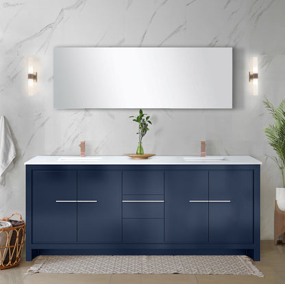 Lafarre 80 in W x 20 in D Navy Blue Double Bath Vanity