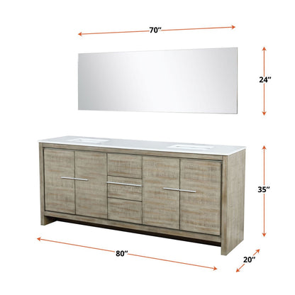 Lafarre 80 in W x 20 in D Rustic Acacia Double Bath Vanity
