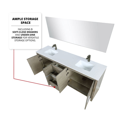 Lafarre 80 in W x 20 in D Rustic Acacia Double Bath Vanity