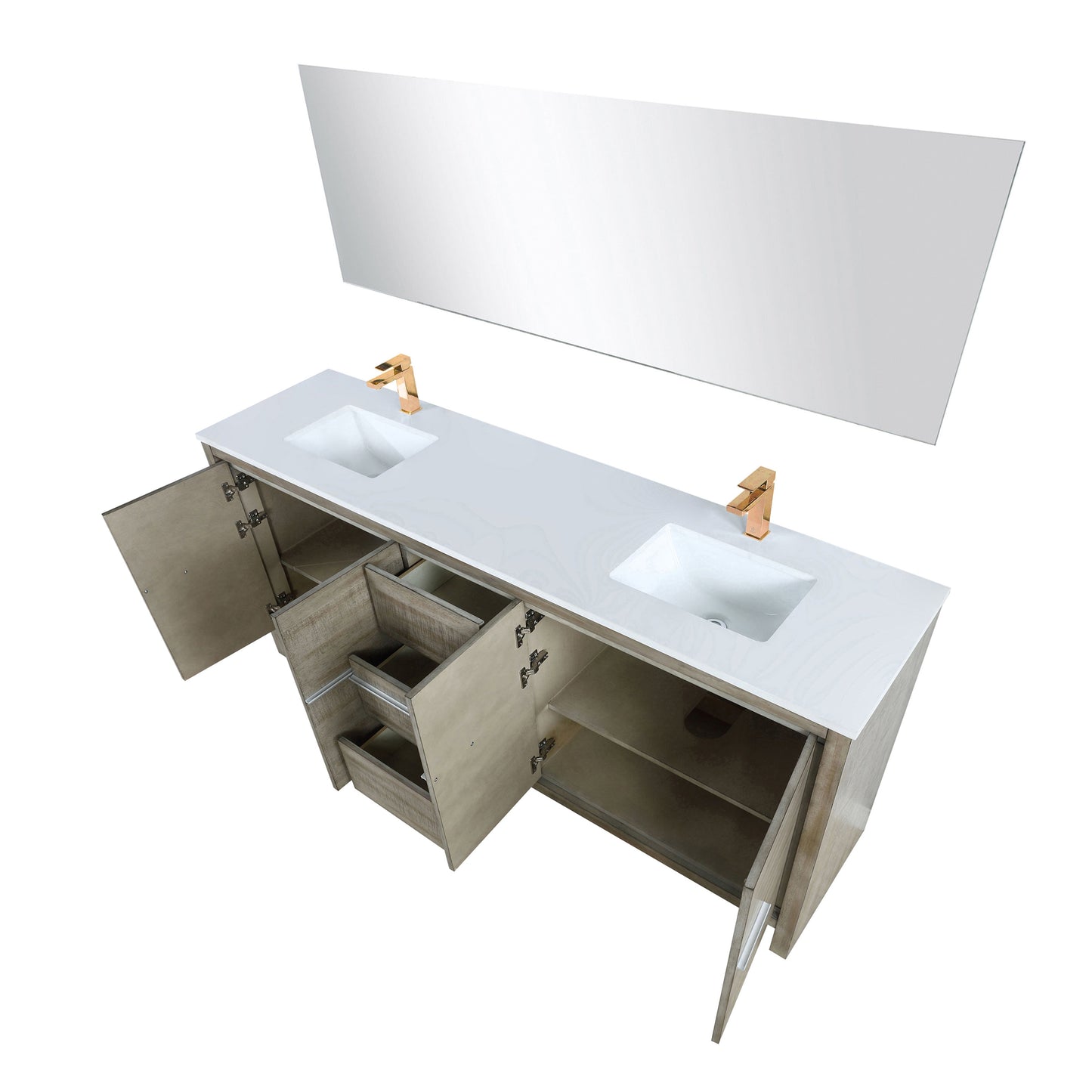 Lafarre 80 in W x 20 in D Rustic Acacia Double Bath Vanity