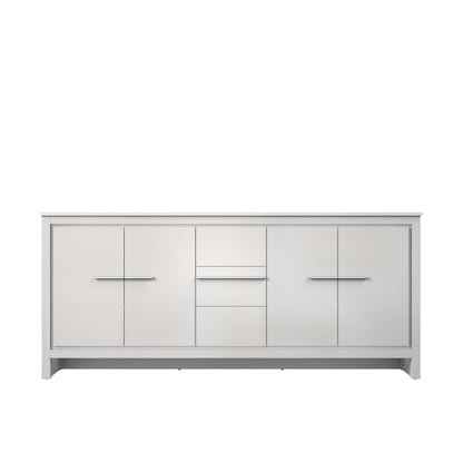 Lafarre 80 in W x 20 in D White Double Bath Vanity