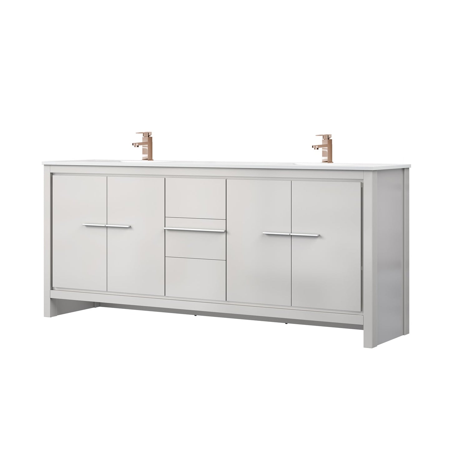 Lafarre 80 in W x 20 in D White Double Bath Vanity