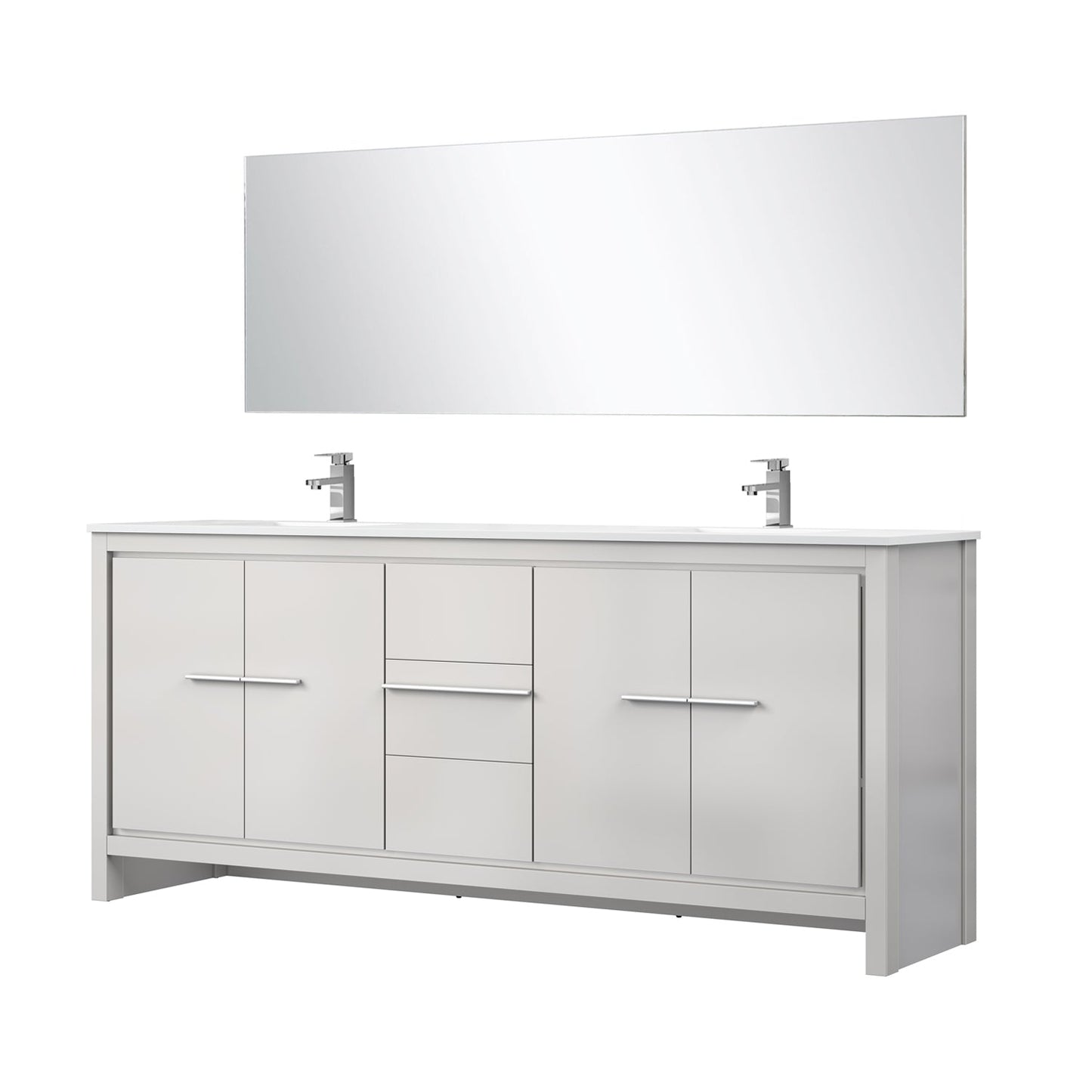Lafarre 80 in W x 20 in D White Double Bath Vanity
