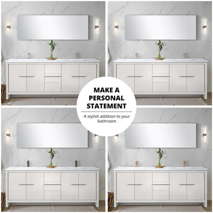 Lafarre 80 in W x 20 in D White Double Bath Vanity