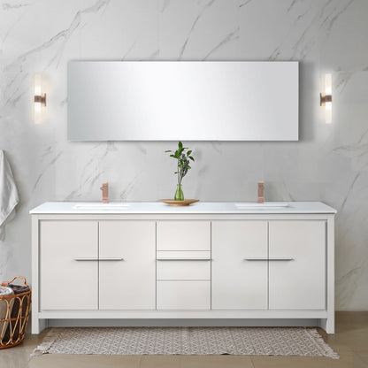 Lafarre 80 in W x 20 in D White Double Bath Vanity