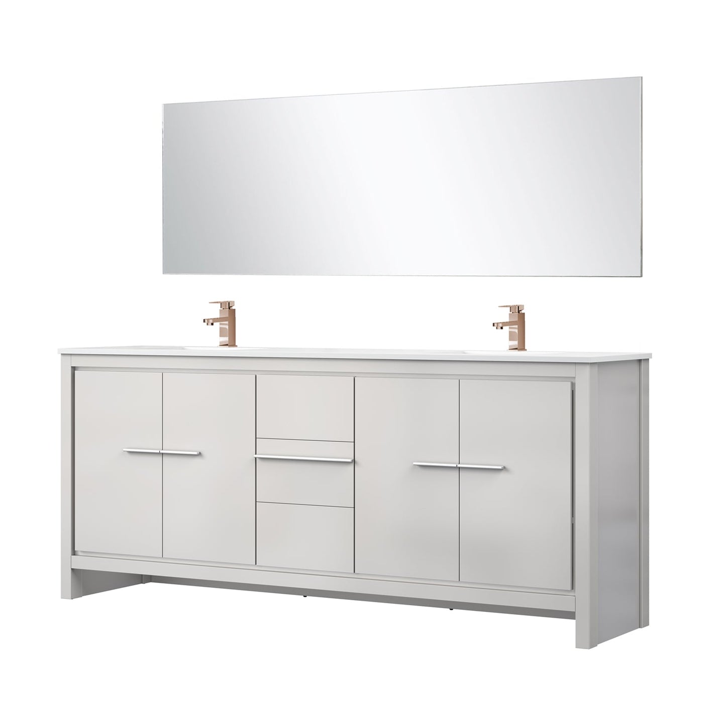 Lafarre 80 in W x 20 in D White Double Bath Vanity