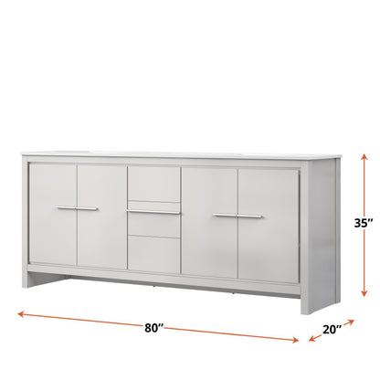 Lafarre 80 in W x 20 in D White Double Bath Vanity