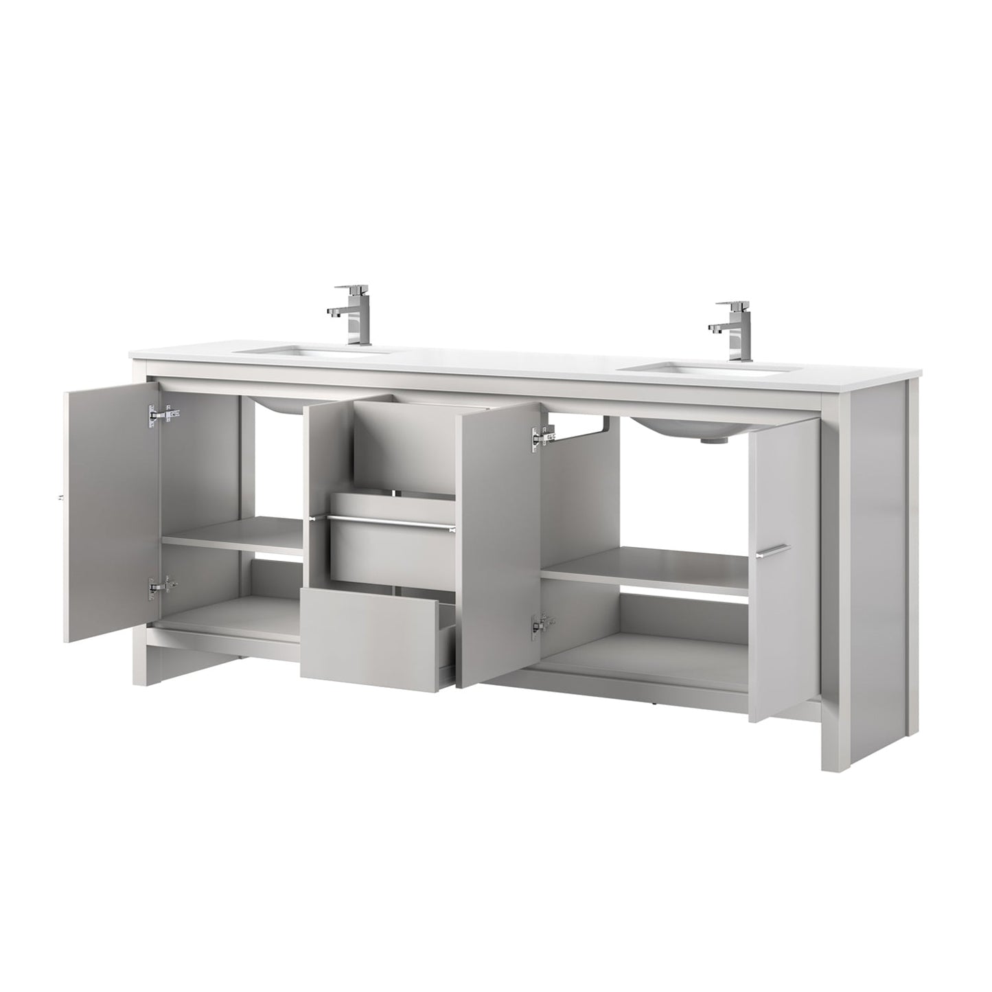 Lafarre 80 in W x 20 in D White Double Bath Vanity