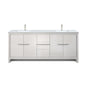 Lafarre 80 in W x 20 in D White Double Bath Vanity