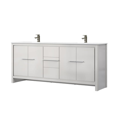 Lafarre 80 in W x 20 in D White Double Bath Vanity