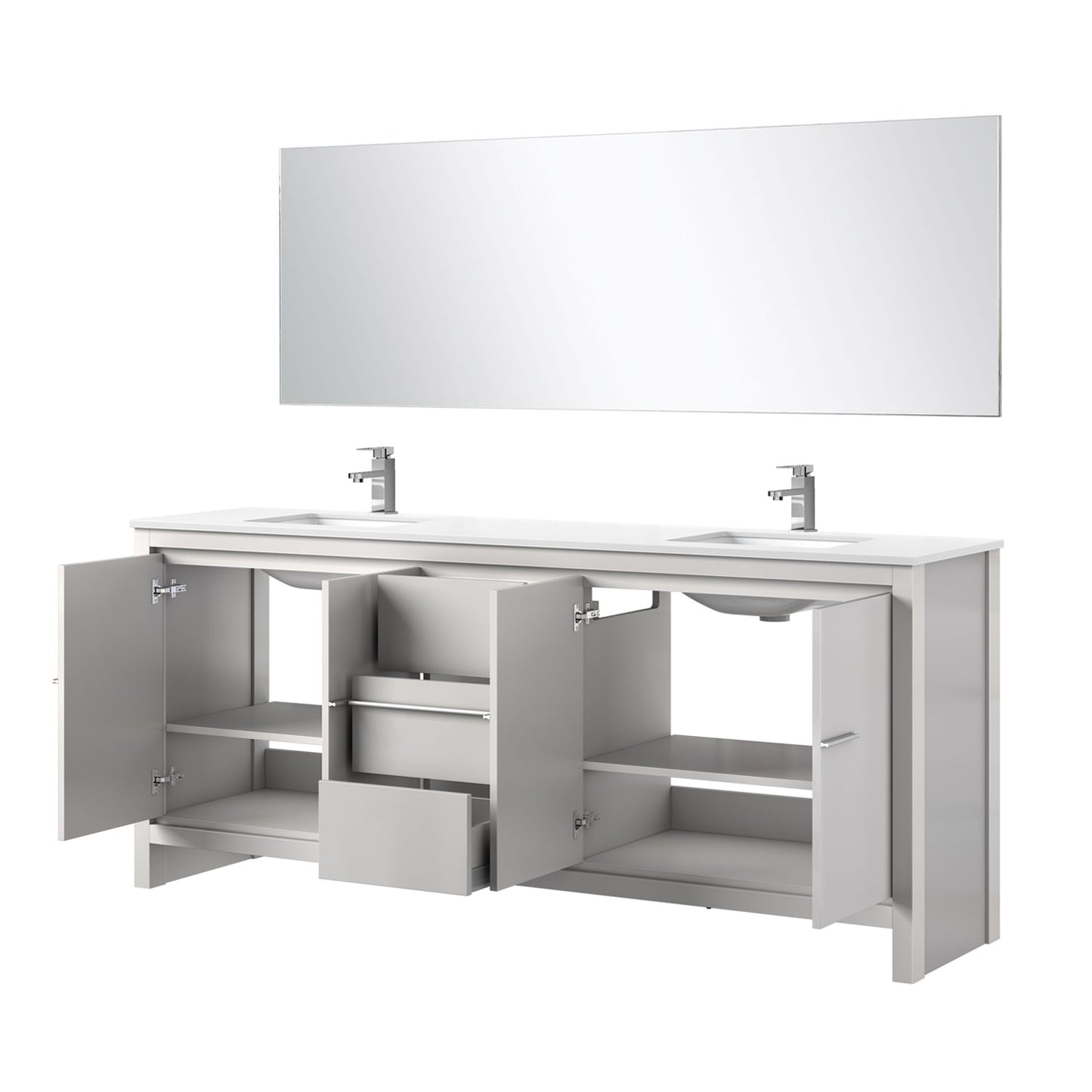 Lafarre 80 in W x 20 in D White Double Bath Vanity