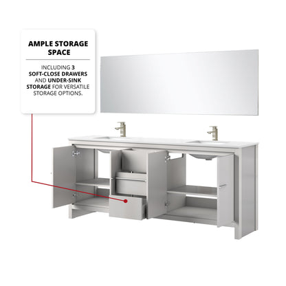 Lafarre 80 in W x 20 in D White Double Bath Vanity