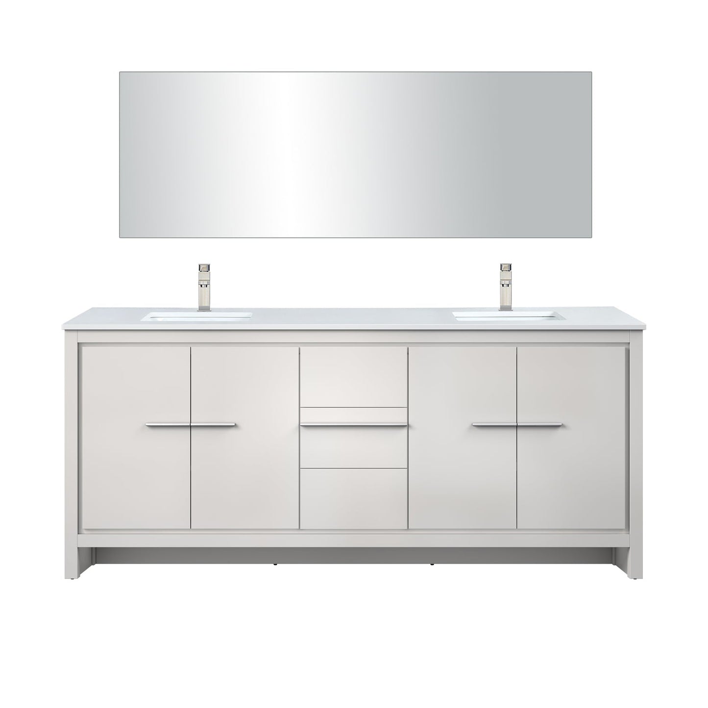 Lafarre 80 in W x 20 in D White Double Bath Vanity