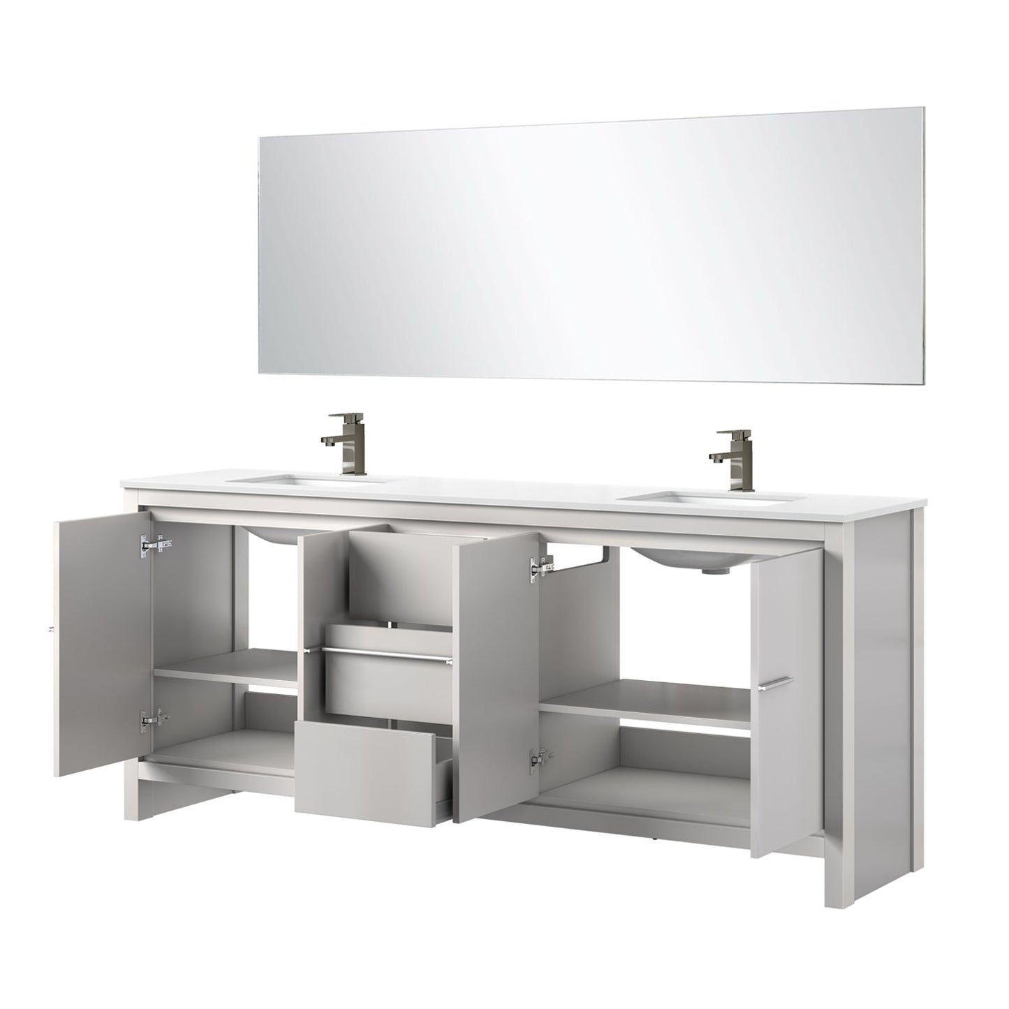 Lafarre 80 in W x 20 in D White Double Bath Vanity